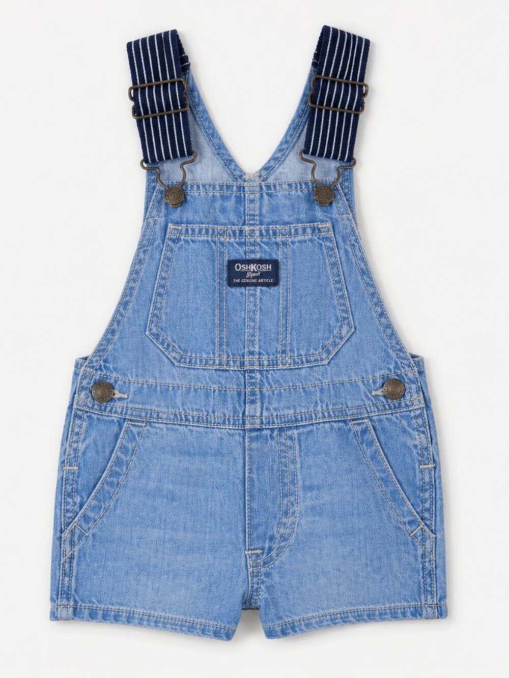 OshKosh B’Gosh Baby Toddler Boy Denim Shortalls Summer Overalls 12MONTHS
